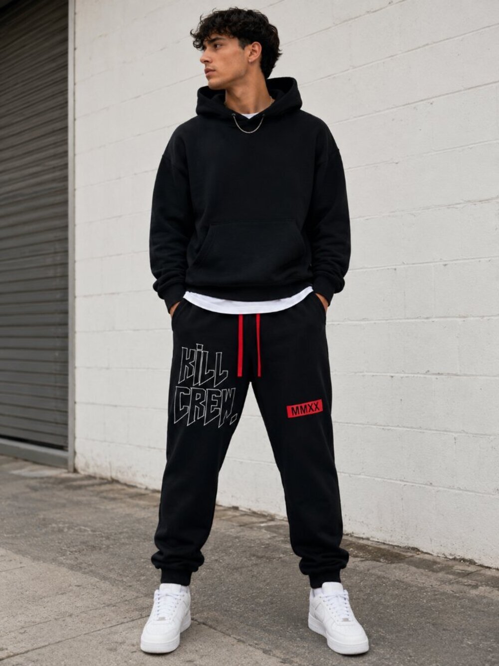 Kill Crew Black Jogger Sweatpants Pants Drawstring Logo Streetwear Small